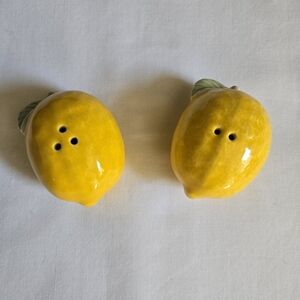 Pair Of Ceramic Lemon Salt and Pepper Shakers